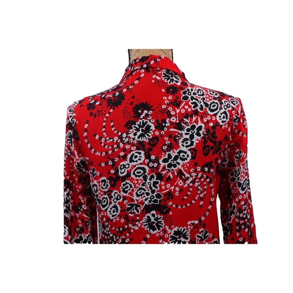 Free People Dress Women 2‎ Red Black Floral Twisted Waisted Pockets Boho Chic - Picture 8 of 12